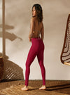 shop womens burgundy yoga high waisted leggings with inside pockets, womens workout pants, womens yoga pants, womens activewear legging | MYLUXQUEEN