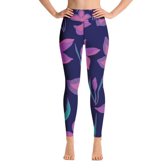 Women's Orchid Floral Yoga Leggings