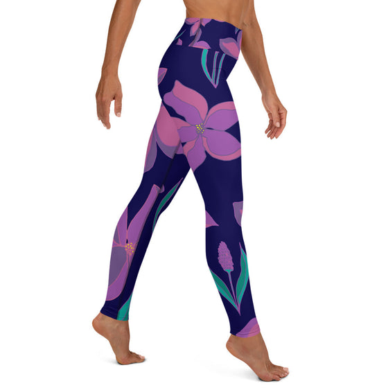 Women's Orchid Floral Yoga Leggings