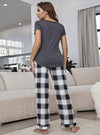 shop womens sleepwear, womens Top And Plaid Pants Lounge Set, pajama pants set | myluxqueen