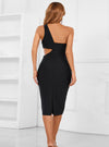 Cutout Dress - One-Shoulder Cutout Bandage Dress