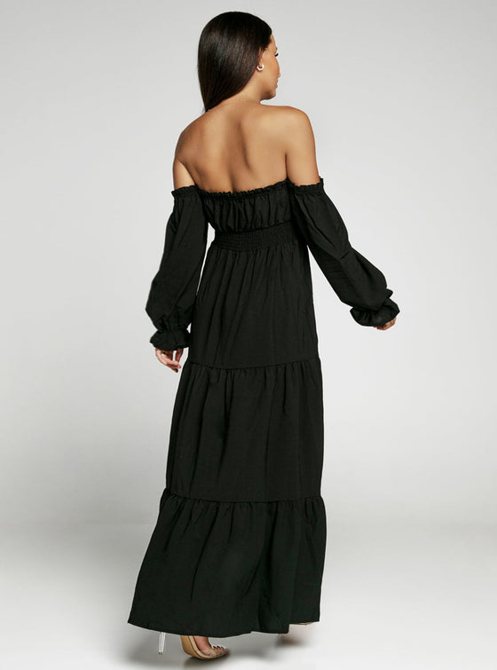 shop womens black long summer dresses, womens off the shoulder black dresses, womens long casual dresses, womens off the shoulder casual black dresses, womens black maxi dressses, womens long date night dress, womens online fashion and clothing, womens designer long black dresses, womens designer off the shoulder dresses | MYLUXQUEEN