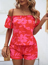 shop red floral top and shorts set, womens summer clothing | MYLUXQUEEN