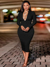 shop womens black bodycon midi dress, womens black long sleeve bodycon dress, womens black casual dress, womens sexy black dress, womens zippered front dress, womes fitted black casual midi dress, womens online fashion and clothing, womens casual black dresses, womens casual dresses, women sexy casual black dress, womens open back black dress | MYLUXQUEEN