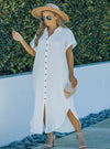 shop white long summer shirt dress, womens white shirt dress, womens casual white shirt dress, womens short sleeve white casual dress, womens maxi dress, womens white maxi dress, womens white summer clothes, womens white vacation clothes, womens vacation dresses, womens casual wear dresses | MYLUXQUEEN