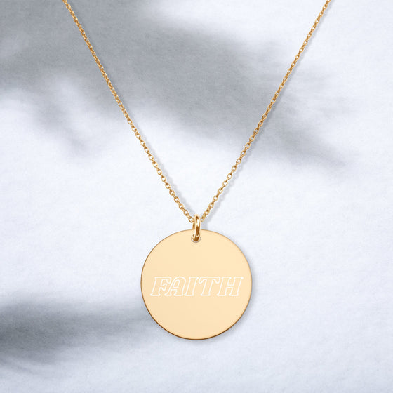 Engraved 'Faith' Gold Necklace