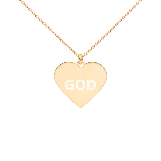 Engraved 'God' Heart Necklace