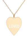 Engraved 'Loved' Gold Heart Necklace