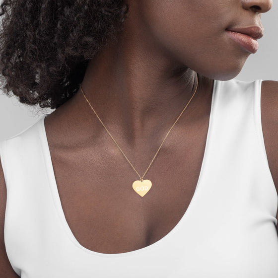 Engraved 'God' Heart Necklace