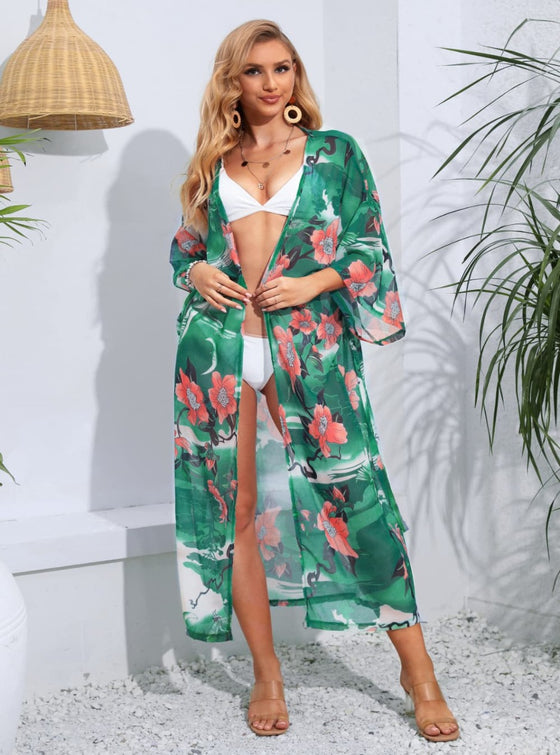 shop womens swimwear, womens Floral Cover Up| myluxqueen