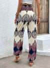 Pants - Womens Bohemian Smocked High Waist Pants