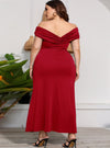shop womens plus size long dress, Plus Size Off-Shoulder red Dress | myluxqueen