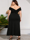 shop womens plus size long dress, Plus Size Off-Shoulder black Dress | myluxqueen