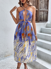 shop womens blue dress, womens halter backless dress| myluxqueen