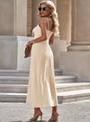 shop womens beige dress, womens bow front Dress| myluxqueen