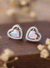 Studs - Opal Heart Stud Earrings