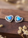Studs - Opal Heart Stud Earrings