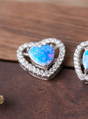 Studs - Opal Heart Stud Earrings