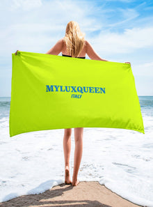  shop womens green cotton towel, cotton green beach towel, designer womens cotton towel, large cotton bath towel women | MLQ Home