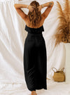 shop womens jumpsuits, Tie-Waist Ruffled Strapless Wide Leg Jumpsuit| MYLUXQUEEN