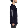 Mens blue long sleev t-shirt, mens tops | MYKINGLUXE