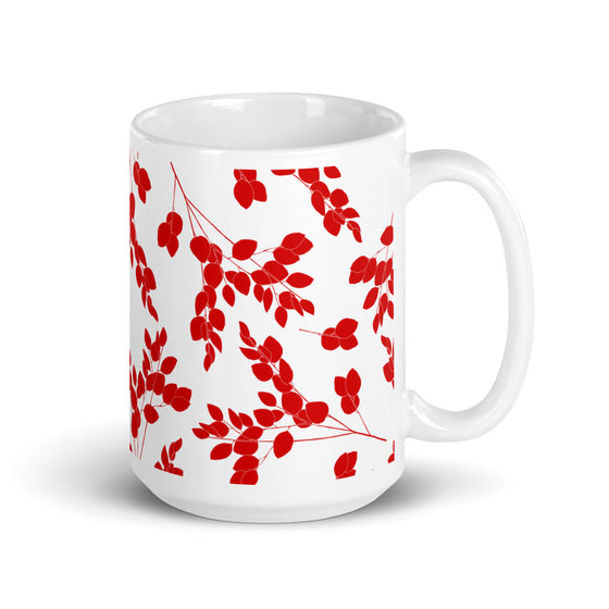 Red Cherry Blossom Mug